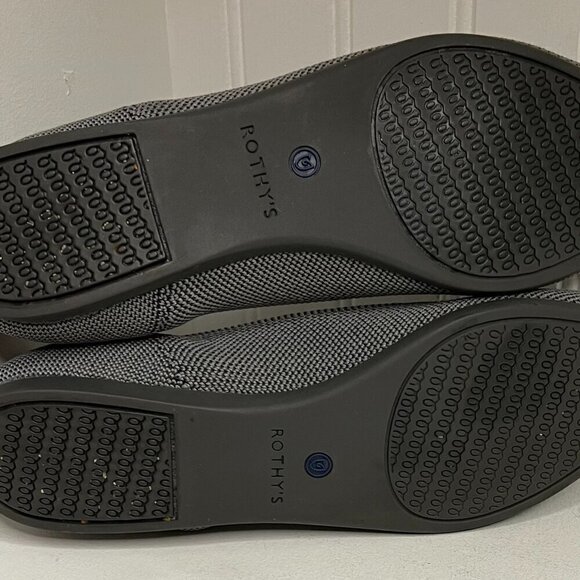 Rothy's Gray Knit Fabric Pointed-Toe Slip-On Flats Size 8.5 - Picture 3 of 7